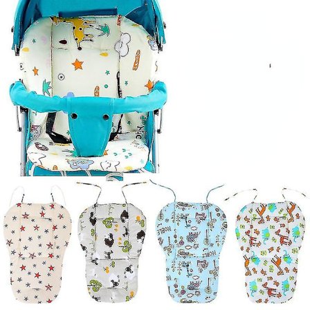 Høystolpute for barn, pute for boostersete, pute for matstol, pute for vogn, pute i bomullsstoff (hvit sjiraff)