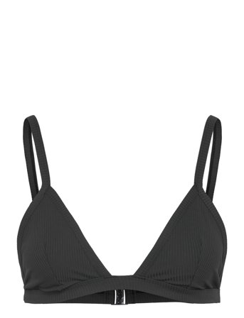 Weekday Ribbed V-Neck Bikini Top - Black - XXS