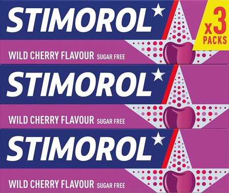Stimorol Tyggegummi Wild Cherry 3 x 42 g, Helse & Madvarer, Snacks, Tyggegummi