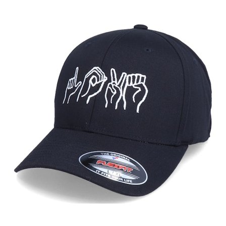 Iconic - Schwarz flexfit Cap - Sign Of Love Black Flexfit @ Hatstore