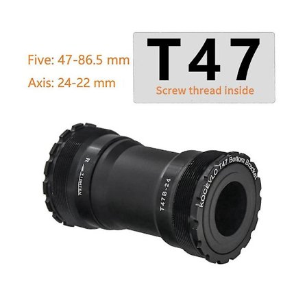 T47 gjengede bunnbrakett Innvendig diameter 47 mm Bredde 68-86,5 mm Aluminiumslager for 24 mm kranksett