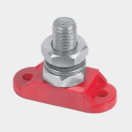 Borne de conexión BEP Marine Insulated Stud, 1 x M8, rojo (plus)