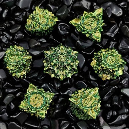 7ST/ Set metalltärningar Set tärningar GRÖN