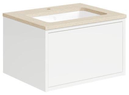 Gustavsberg Ducentic GB71DCVU60DHCC1100 Kommodpaket 60 cm, vit/beige sten, 1 blandarhål Vit/Beige sten, Badrum