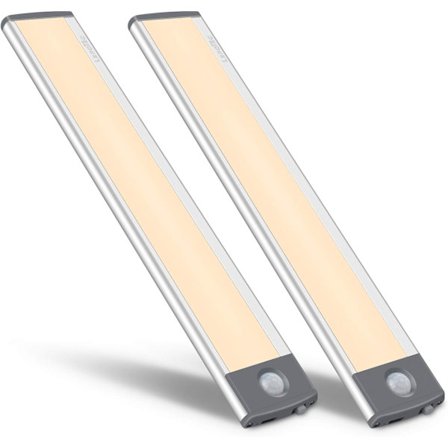 LED-rörelsedetektor för skåp, underbänksbelysning, trådlös USB-uppladdningsbar nattlampa för kök, batteri