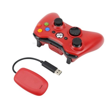 Rød 2.4G BLUEKAKA 2.4G Trådløs Gamepad Spilcontroller til Xbox 360/360 Slim/PC
