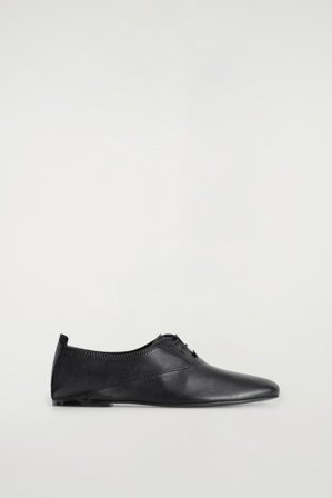 COS Women's Soft Leather Brogues in Black