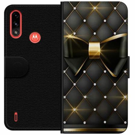 Motorola Moto E7 Power Plånboksfodral Gyllene Rosett