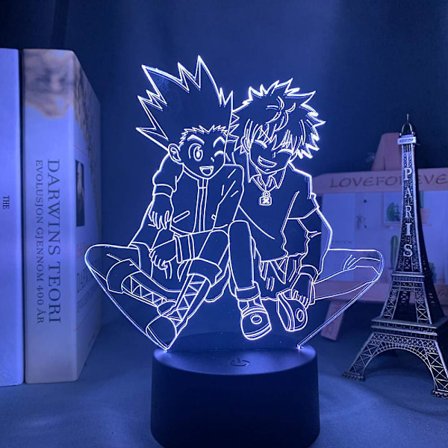 Wekity 3d Natlampe Akryl 3d Lampe Anime Hunter X Hunter Killua Og Gon Til Soveværelsesindretning Natlys Fødselsdagsgave Led Natlampe Manga Killua