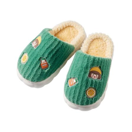 Pojkar Flickor Tecknad Fodrad Plysch Slipper Closed Toe House Skor