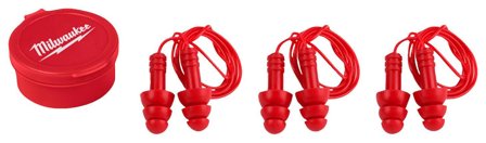 Milwaukee 4932471904 Öronproppar med snöre, 3-pack, Hörselskydd