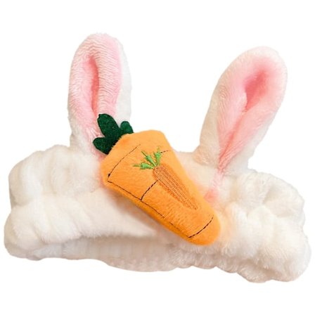 Mikrofiber Hodebånd Gulerot & Kaninøre Design Myk Plysj Sminke Hodebånd Elastisk Hårbånd For