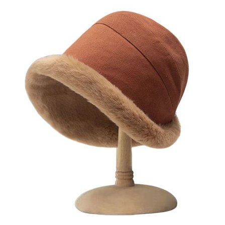 Dam Vinter Bucket Hat Fuskpäls Varm Panama Hat
