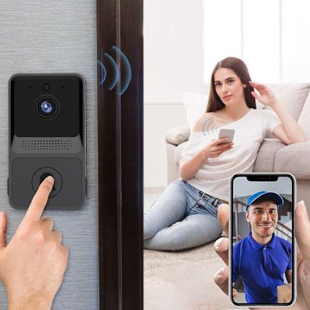 Smart trådlös dörrklocka, WiFi, HD-kamera, video telefon, intercom, smart säkerhetsintercom