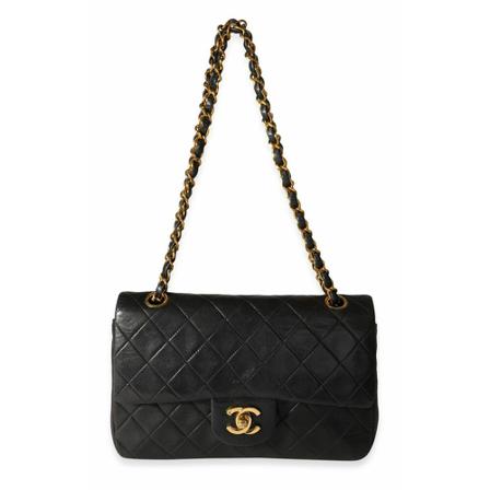 Chanel Vintage Black Quilted Lambskin Small Clic Double Flap Tas , Zwart , Dames , Maat: ONE Size Vintage Tassen