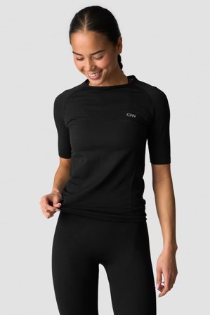 ICANIWILL - Define Seamless Mid Sleeve T-shirt Black - Dame - ICIW