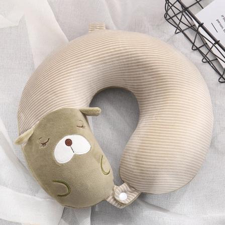 Pehmeä ja mukava matkatyyny memory foam päiväunille sarjakuva kaulatyyny Bean Green 30 * 28cm