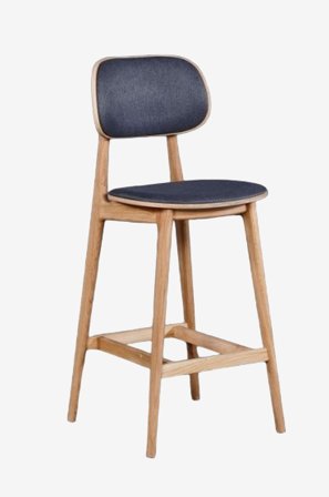 Wood Furniture - Barstol Lula Soft , eik, 66 cm, mørkegrå - Brun - Barstoler & -krakker - Fra Homeroom