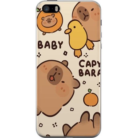 Kompatibelt Mobildeksel til Apple Apple iPhone SE (2016) Kawaii Baby Kapibara