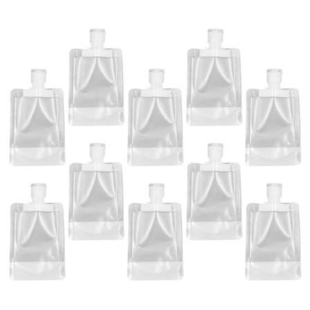 10 stk. klare PET-påfyllbare kosmetikkflasker med vipplokk og vrilukking, reisestørrelse