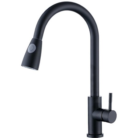 Modern köksblandare med hög pip & handdusch - enkelspaksblandare - rostfri stål kran