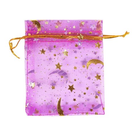 50st Organzapåsar Presentförpackning Berlock Smyckespåse MÖRKROSA
