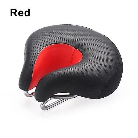 Bredt sykkelsete uten nese, rød