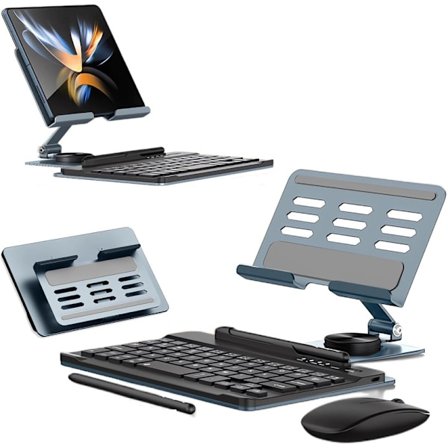 Samsung Galaxy Z Fold 6 5 4 Stativ og Tastatur Mus, Bærbart Mini Bluetooth-tastatur