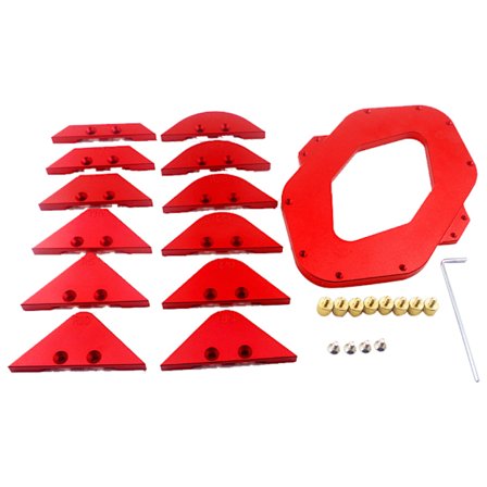 Träbearbetning Filé Mätare Båge Radie Snabb-Jigg Fräsbord Rundhörnsmall R5-R35 T10-T30 Aluminiumlegering