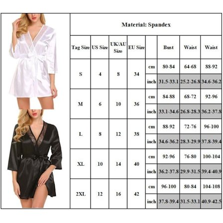 Kvinnor atin ilk Nattlinne Bekväma underkläder Morgonrock Klänning red