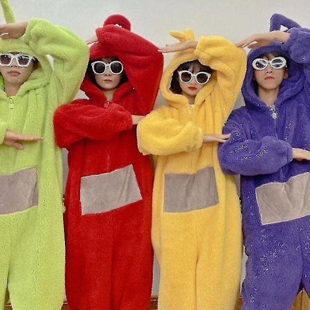 A-home 4 väriä Teletapit Cosplay aikuisille Hauska Tinky Winky Anime Dipsy Laa-laa Po pehmeä pitkähihainen pala Pyjama-asu