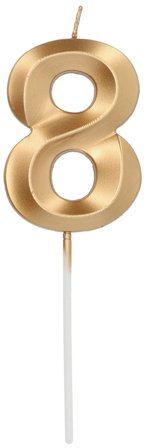 Sifferljus Guld metallic "0-9" Siffra 8