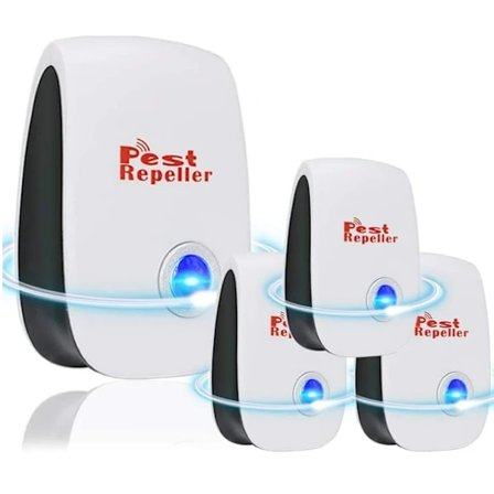 Ultraljudsmusavvisare, 4-pack ultraljudsmusavvisare, ny version, myggavvisare, enhet för att avvisa flugor och insekter