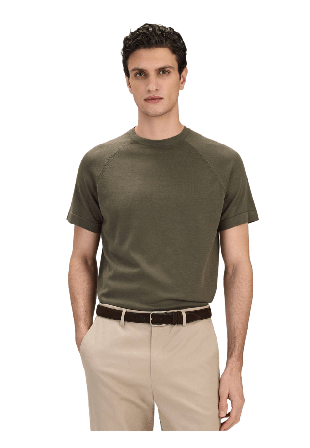 John Henric Cotton Silk Raglan Tee (ragnar) T-shirts Herr Grön S