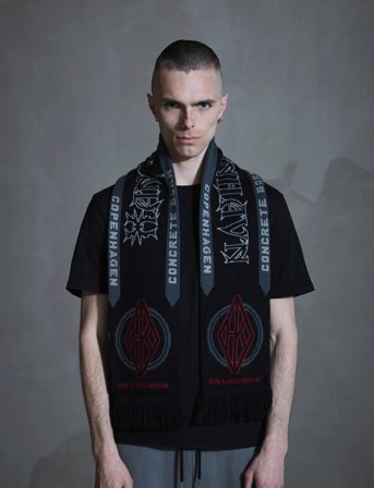 HAN Kjøbenhavn Diamond Football Scarf - Black - ONE SIZE