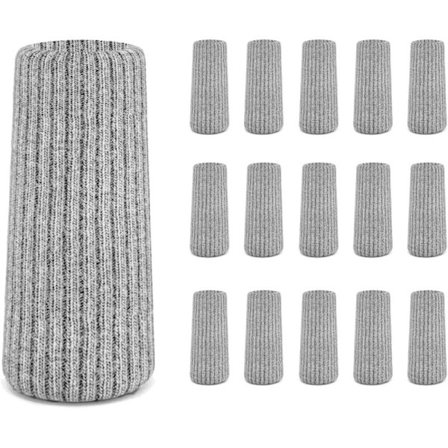 20 st Grå Premium Stolsbensskydd Strumpor för Hårda Golv Faller Inte Lätt Av Mycket Lätt att Sätta På - Passar Alla Benformer