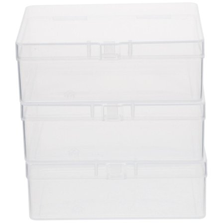 3-pakkaus läpinäkyviä tyhjiä korttilaatikoita pelikorttien säilytykseen (10,00 x 7,00 x 3,50 cm, läpinäkyvä)