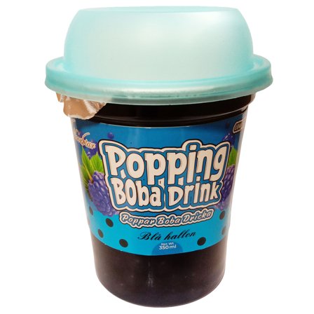 Dryck med Poppar Boba Blå Hallon 350 ml