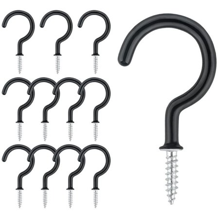 12x Metal Skruekroge Skrue På Loftskruer til Badeværelse Køkken
