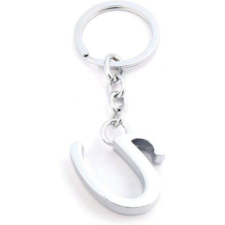 Enkel bokstavsberlock nyckelring, nyckelring, väskberlock (U)