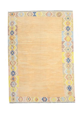 Orientalisk Kelim Afghan Old Style Matta 164X231 Orange/Beige Ull, Afghanistan