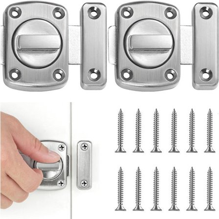 Glidelås - med skruer - sikkerhedslås - dørlås - bolt - sikkerhedsdørlås - 2-pak