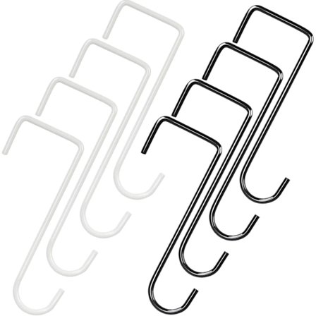 8 st. Staketkrok, Växtupphängningskrok Patiokrok för att hänga Planteringskrukor Fågelmatare Blomkruka Växt Vit och Svart