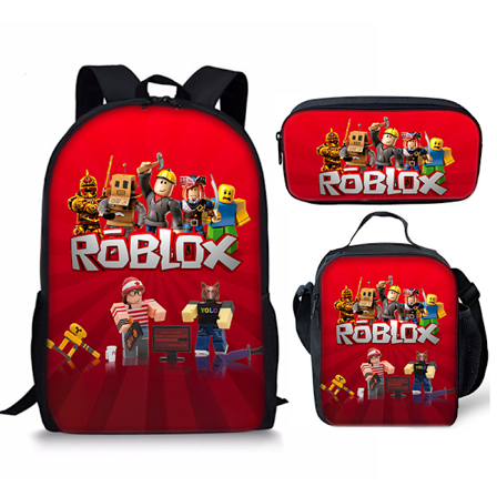 Ny tegneserie Roblox barneskole og ungdomsskoleelevers skolesekk tredelt sett