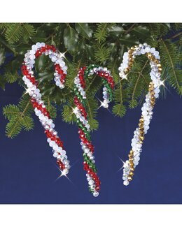 Bastelkit Tannenschmuck Zuckerstangen 3-er Pack