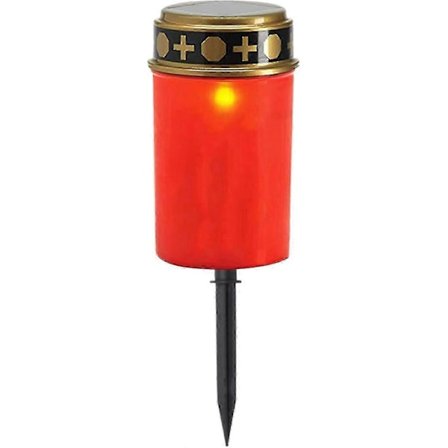 Solcelle gravlys med automatisk av/på, realistisk flimrende LED-lys for minnesmerker