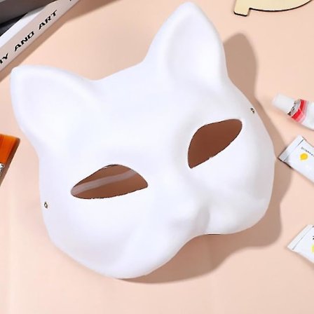 Diy Anime Rev Maske Japansk Cosplay Rave Håndmalt Katt Masker Maskerade10 stk