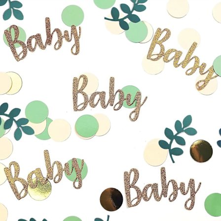 Greenery Baby Shower Konfettidekorationer 50g, Eucalyptus Sage Green Pappersbordsbordkonfetti för Kön Reveal Partyidéer