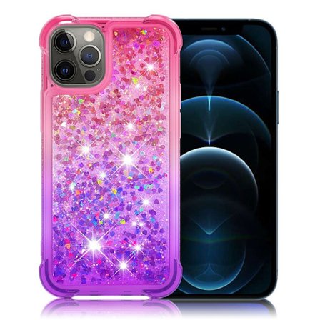 Glitter iPhone 12 Pro / iPhone 12 cover - Lilla