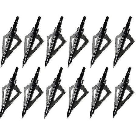 12 kpl 100 Grain Metsästyskärkiä - 3-teräinen Yhdistelmä-/Perinteisille Jousille